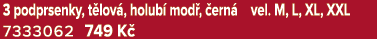 3 podprsenky, t lov , holub mod ,  ern  vel. M, L, XL, XXL 7333062 749 K 