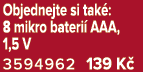 Objednejte si tak : 8 mikro bateri AAA, 1,5 V 3594962 139 K 