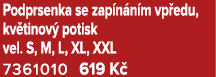 Podprsenka se zap n n m vp edu, kv tinov potisk vel. S, M, L, XL, XXL 7361010 619 K 