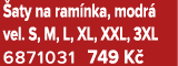  aty na ram nka, modr vel. S, M, L, XL, XXL, 3XL 6871031 749 K 