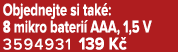 Objednejte si tak : 8 mikro bateri AAA, 1,5 V 3594931 139 K 