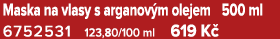Maska na vlasy s arganov m olejem 500 ml 6752531 123,80/100 ml 619 K 