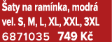  aty na ram nka, modr vel. S, M, L, XL, XXL, 3XL 6871035 749 K 