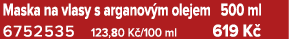Maska na vlasy s arganov m olejem 500 ml 6752535 123,80 K /100 ml 619 K 