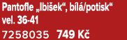 Pantofle „Ibi ek“, b l /potisk“ vel. 36 41 7258035 749 K 