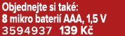 Objednejte si tak : 8 mikro bateri AAA, 1,5 V 3594937 139 K 