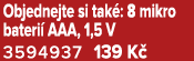 Objednejte si tak : 8 mikro bateri AAA, 1,5 V 3594937 139 K 