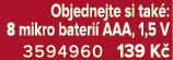 Objednejte si tak : 8 mikro bateri AAA, 1,5 V 3594960 139 K 