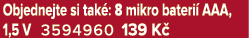 Objednejte si tak : 8 mikro bateri AAA, 1,5 V 3594960 139 K 