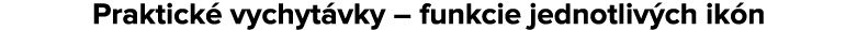 Praktick vychyt vky – funkcie jednotliv ch ik n
