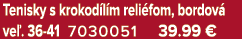 Tenisky s krokod l m reli fom, bordov ve . 36 41 7030051 39.99 €