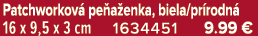Patchworkov pe a enka, biela/pr rodn  16 x 9,5 x 3 cm 1634451 9.99 €