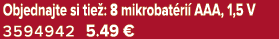 Objednajte si tie : 8 mikrobat ri AAA, 1,5 V 3594942 5.49﻿﻿ €