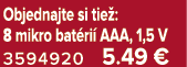 Objednajte si tie : 8 mikro bat ri AAA, 1,5 V 3594920 5.49 €