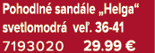 Pohodln sand le „Helga“ svetlomodr  ve . 36 41 7193020 29.99 €
