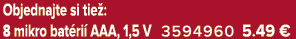 Objednajte si tie : 8 mikro bat ri AAA, 1,5 V 3594960 5.49﻿﻿ €