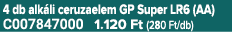 4 db alk li ceruzaelem GP Super LR6 (AA) C007847000 1.120 Ft (280 Ft/db)
