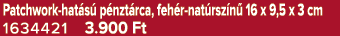 Patchwork hat s p nzt rca, feh r nat rsz n  16 x 9,5 x 3 cm 1634421 3.900 Ft