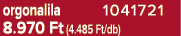 orgonalila 1041721 8.970 Ft (4.485 Ft/db)