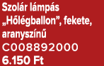 Szol r l mp s „H l gballon”, fekete, aranysz n C008892000 6.150 Ft