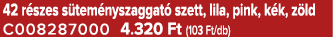 42 r szes s tem nyszaggat szett, lila, pink, k k, z ld C008287000 4.320 Ft (103 Ft/db)