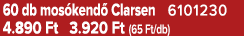 60 db mos kend Clarsen 6101230 4.890 Ft 3.920 Ft (65 Ft/db)