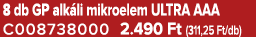 8 db GP alk li mikroelem ULTRA AAA C008738000 2.490 Ft (311,25 Ft/db)