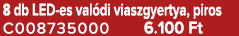8 db LED es val di viaszgyertya, piros C008735000 6.100 Ft