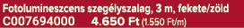 Fotolumineszcens szeg lyszalag, 3 m, fekete/z ld C007694000 4.650 Ft (1.550 Ft/m)