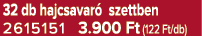 32 db hajcsavar szettben 2615151 3.900 Ft (122 Ft/db)