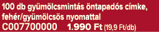 100 db gy m lcsmint s ntapad s c mke, feh r/gy m lcs s nyomattal C007700000 1.990 Ft (19,9 Ft/db)