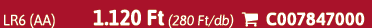LR6 (AA) 1.120 Ft (280 Ft/db)  C007847000