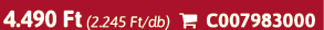 4.490 Ft (2.245 Ft/db)  C007983000