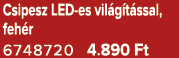 Csipesz LED es vil g t ssal, feh r 6748720 4.890 Ft