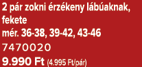 2 p r zokni rz keny l b aknak, fekete m r. 36 38, 39 42, 43 46 7470020 9.990 Ft (4.995 Ft/p r)