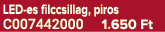 LED es filccsillag, piros C007442000 1.650 Ft