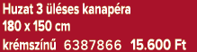 Huzat 3 l ses kanap ra 180 x 150 cm kr msz n  6387866 15.600 Ft