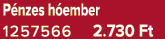 P nzes h ember 1257566 2.730 Ft