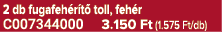 2 db fugafeh r t toll, feh r C007344000 3.150 Ft (1.575 Ft/db)