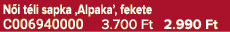 N i t li sapka ‚Alpaka’, fekete C006940000 3.700 Ft 2.990 Ft