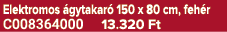 Elektromos gytakar  150 x 80 cm, feh r C008364000 13.320 Ft