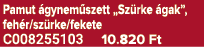 Pamut gynem szett „Sz rke  gak”, feh r/sz rke/fekete C008255103 10.820 Ft