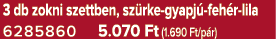 3 db zokni szettben, sz rke gyapj feh r lila 6285860 5.070 Ft (1.690 Ft/p r)