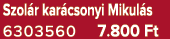 Szol r kar csonyi Mikul s 6303560 7.800 Ft