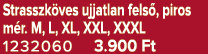Strasszk ves ujjatlan fels , piros m r. M, L, XL, XXL, XXXL 1232060 3.900 Ft