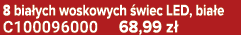 8 bia ych woskowych wiec LED, bia e C100096000 68,99 z 