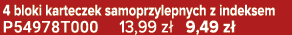 4 bloki karteczek samoprzylepnych z indeksem P54978T000 13,99 z 9,49 z 