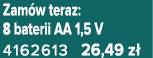 Zam w teraz: 8 baterii AA 1,5 V 4162613 26,49 z 