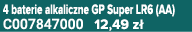 4 baterie alkaliczne GP Super LR6 (AA) C007847000 12,49 z 