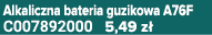 Alkaliczna bateria guzikowa A76F C007892000 5,49 z 